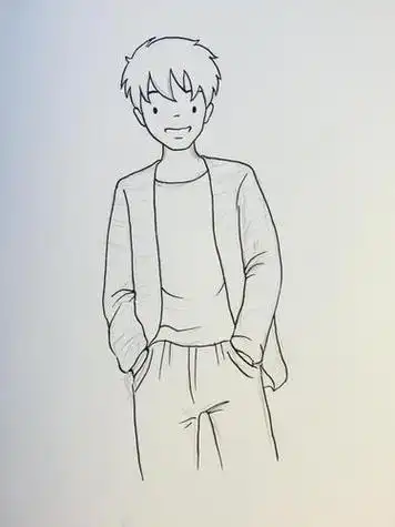 男孩的简笔画帅气的小男生简笔画步骤图解教程男孩的画法 男孩的简笔