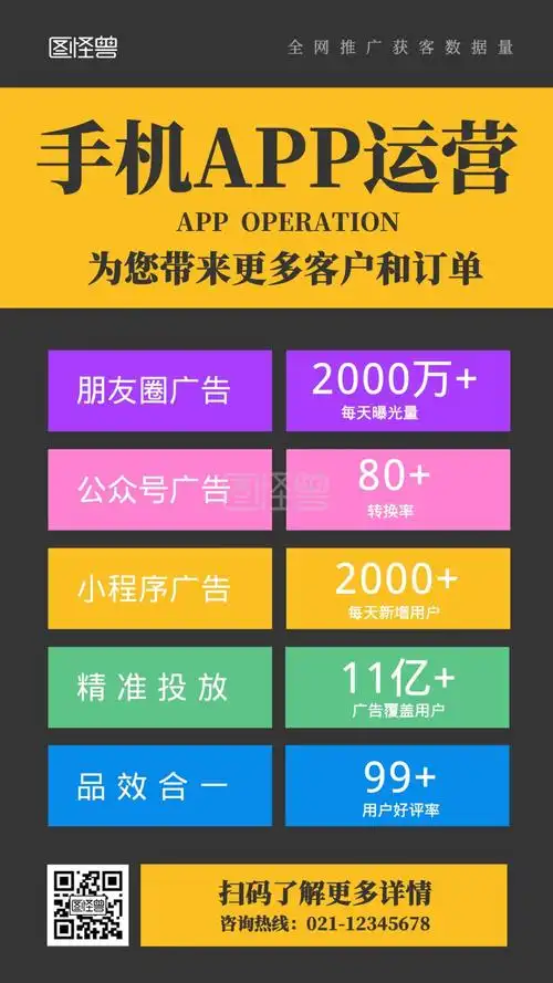 彩色手机app运营推广获客数据手机海报