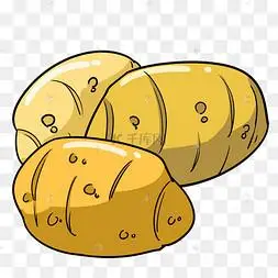 三个土豆手绘插画