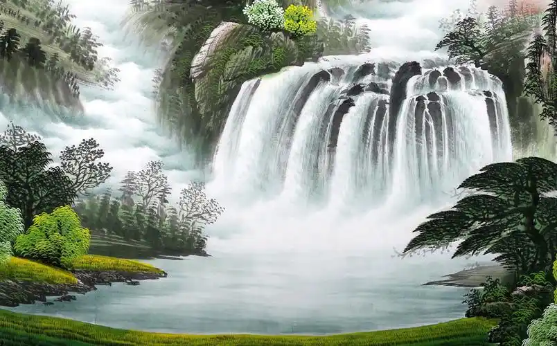 【已售】吴东六尺聚宝盆风水画《旭日东升》