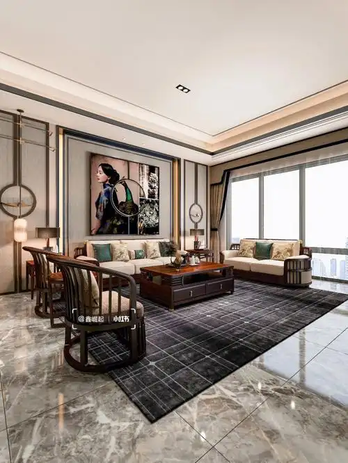 轻奢新中式实木沙发就是那么大气