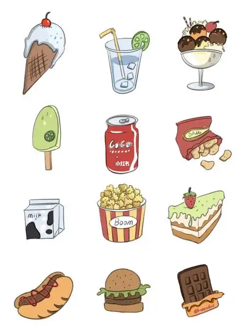 简笔画美食来啦