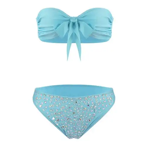 b1298 2019 定制丁字裤钩针钻石泳装女性性感海滩比基尼水钻