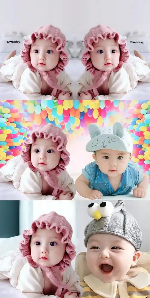 照片画报 宝宝海报龙凤可爱婴儿画像孕妇胎教图片女宝贴画木卫 a03