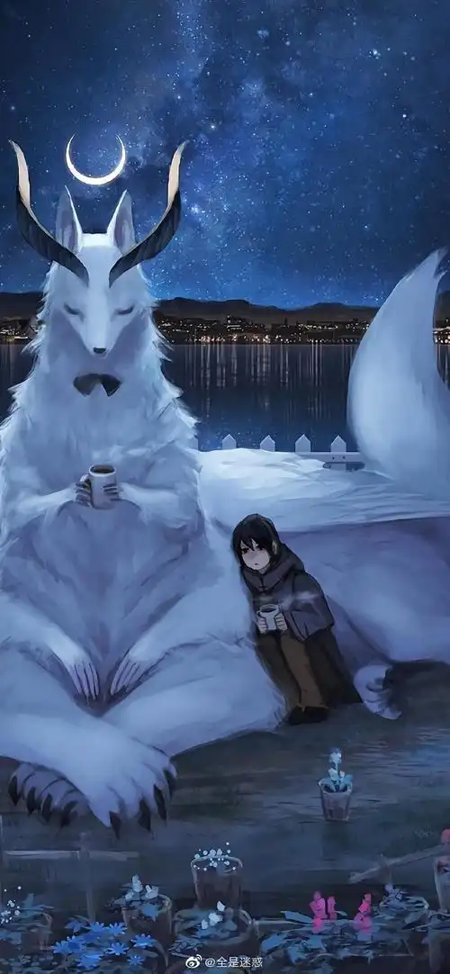 温暖治愈系动物插画壁纸画师もの久保