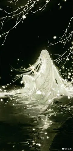 手绘古风白衣男子画师:山魂