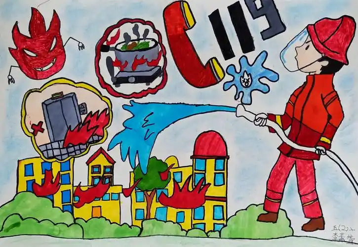 先睹为快:消防安全绘画参赛作品欣赏