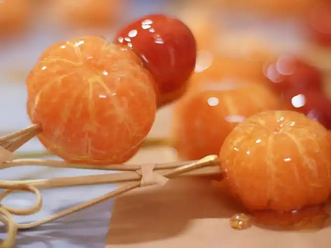 砂糖橘做的糖葫芦真是太好吃了