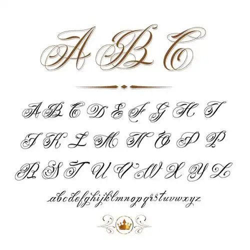 手写花体英文字母设计矢量素材