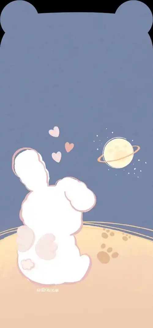 蓝色治愈系可爱壁纸/小鹿乱撞是_手机壁纸_动漫卡通手机壁纸_我要个性