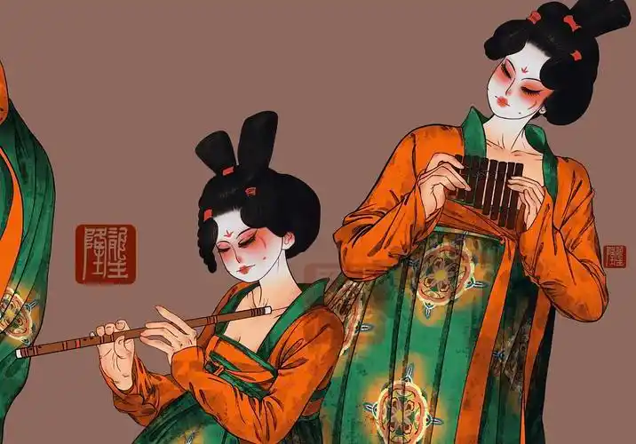 手绘|《唐宫夜宴图》|插画|艺术插画|隆泷子 - 原创作品 - 站酷