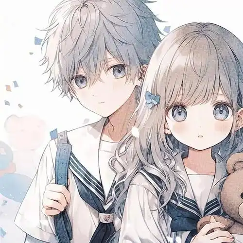 情侣头像丨超甜的一人一半卡通情头