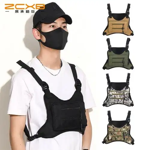 跨境新款多用途战术胸包户外男士骑行马甲包数码迷彩运动旅行包