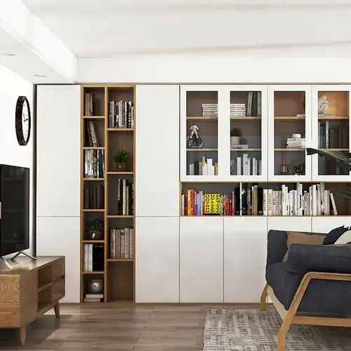 书柜组合北欧现代简约展示架大容量储物定制开放书架组合书柜