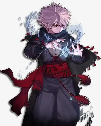 黑色古代战袍男生手绘