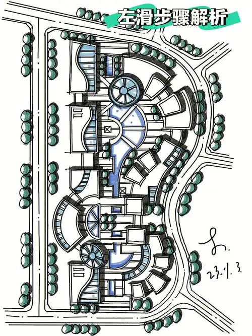 城市规划快题现代商业街画法分析与积累01