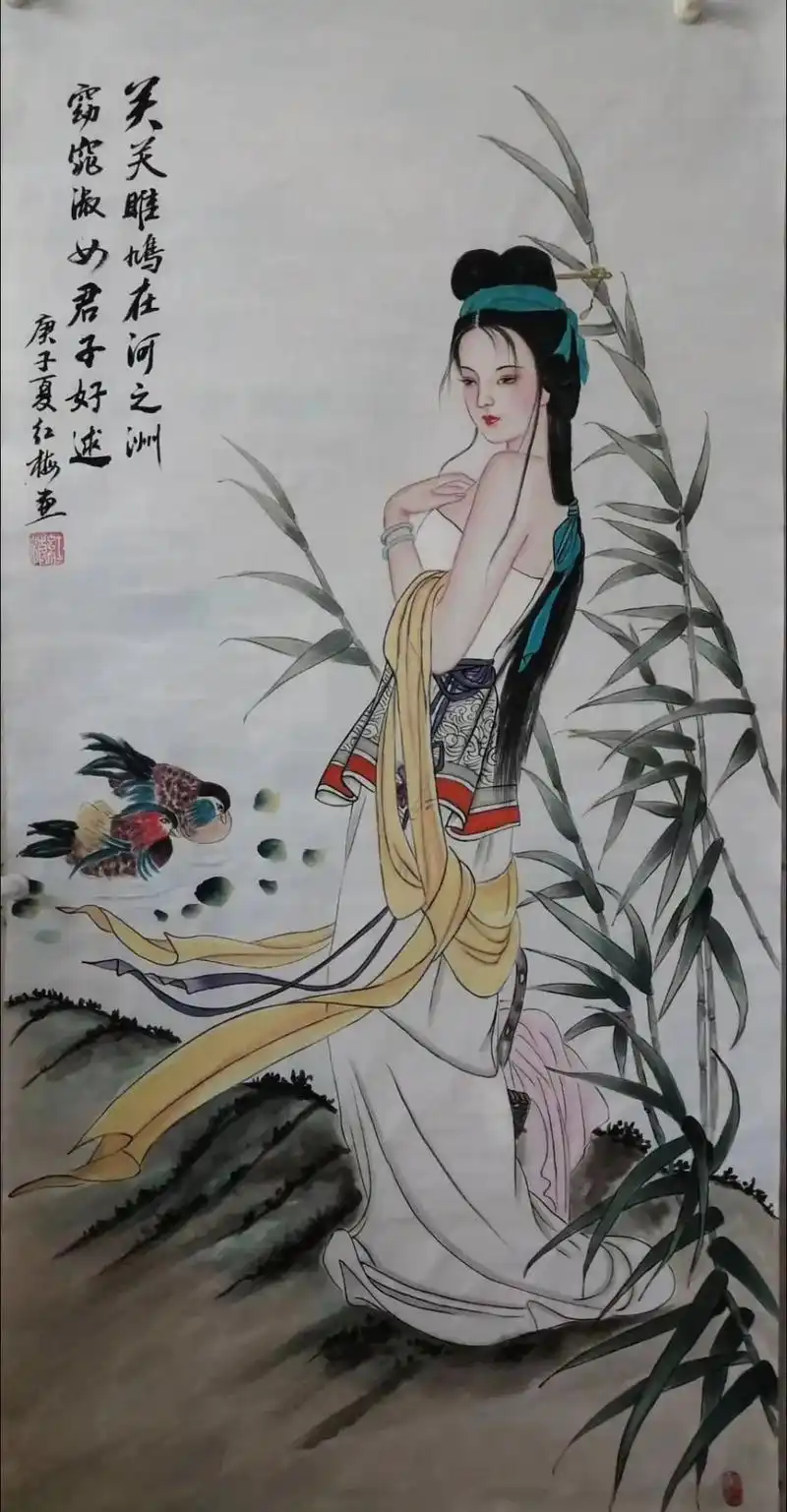 窕窈淑女,君子好逑!——陈红梅写意人物画欣赏(古代仕女)#国风古韵