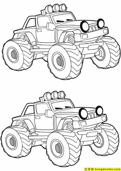 卡车,卡通,填色,填色书,填色卡通,填色大全,填色游戏,填色画,小汽车