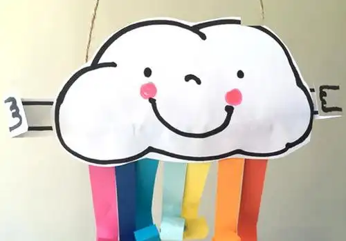 亲子两个立体彩虹创意手工培养孩子创造力和动手能力