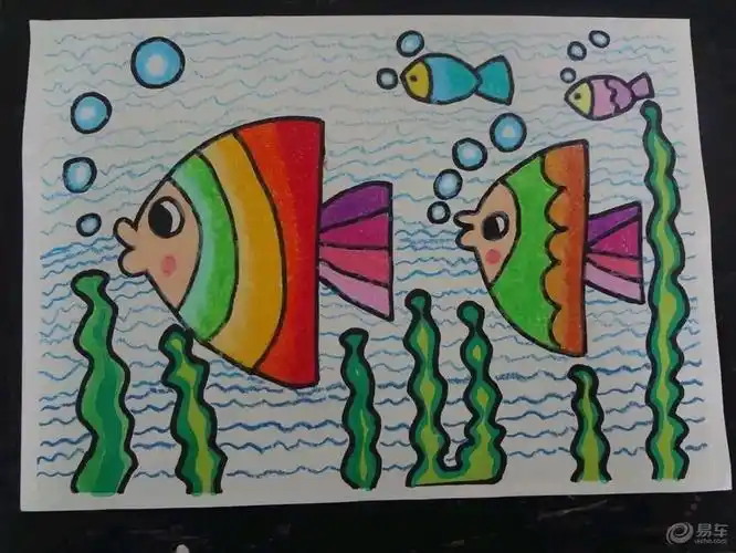 总医院幼儿园小一班——绘画《漂亮的小鱼》