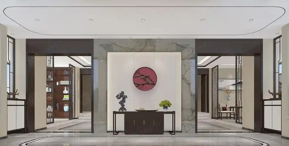 新中式装修玄关效果图