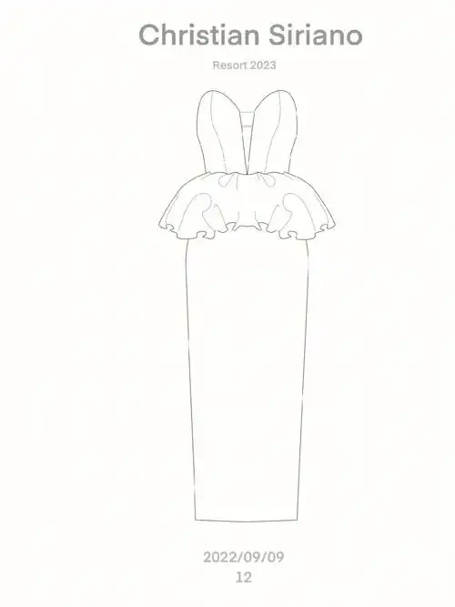 互相学习～day12打卡7815#cdr  #服装款式图  #服装设计  #晚礼服