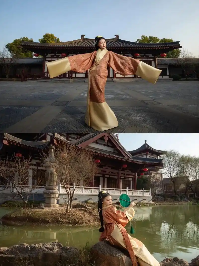 汉服曲裾分享～曲裾是古代汉族女性的传统服装之一,以下是拍摄汉 - 抖