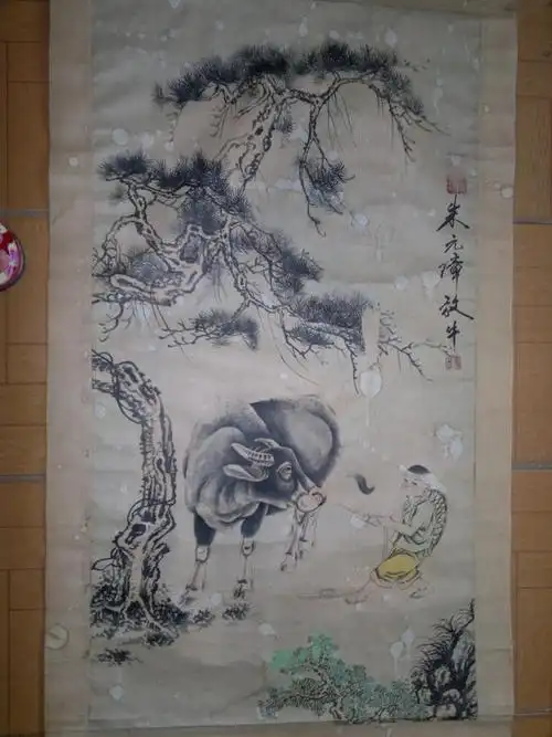 有人认识这个"朱元璋放牛图"吗,落款是谁,值多少