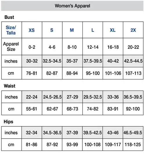 champion 冠军女士上装-xssml品牌尺码表大全_对照表_选码助手_查码