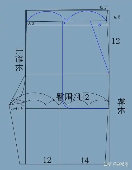 男装图纸男士休闲短裤制版纸样分享
