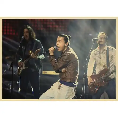 痛仰乐队牛皮纸复古海报怀旧装饰画寝室宿舍挂画咖啡馆粘贴画痛仰乐队