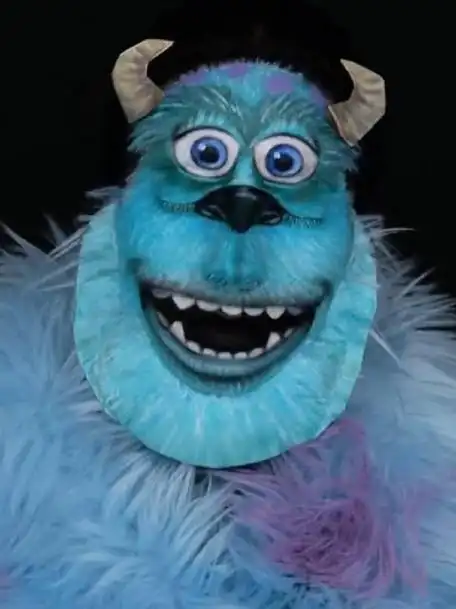 动漫怪兽大学中毛怪的化妆过程