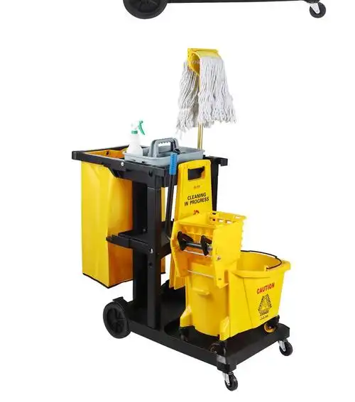 清洁车保洁车多功能手推车垃圾车推车酒店宾馆环卫工作工具布草车b