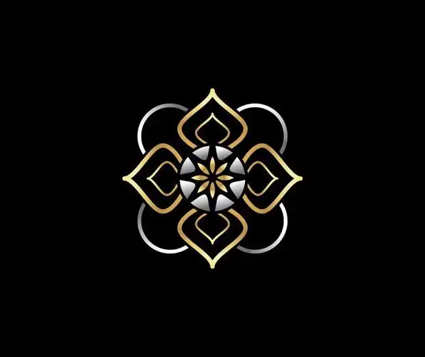 矢量金色四边形花纹创意logo设计