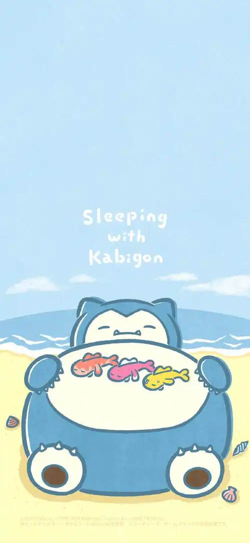 卡比兽和宝可梦们一起睡觉的插画系列「卡比贡和睡觉」的壁纸发布了哟