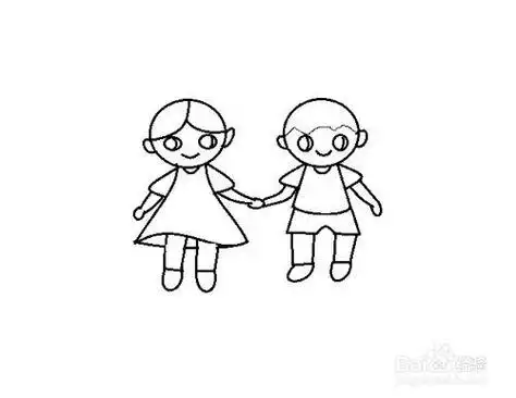 画法儿童手拉手简笔画怎么画如何画儿童简笔画小手拉小手我们都是好