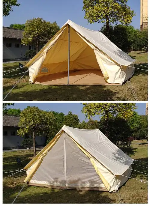 现货露营房型帐蓬大型户外露营帐篷牛津布棉布帐篷防水保暖阻燃