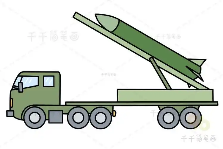 追踪导弹车简笔画