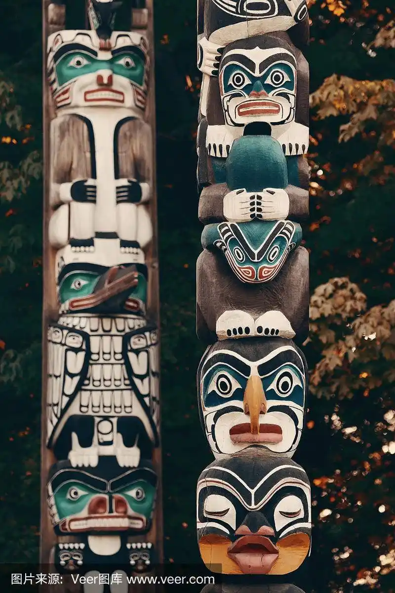 印第安人的图腾柱