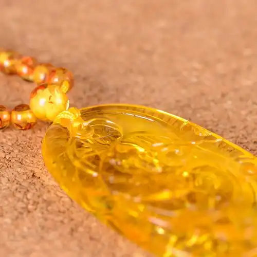 巧雕金绞蜜挂件 千祥顶级琥珀金珀1305 如意 福如东海 护身