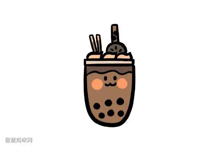 超级珍珠奶茶简笔画画法
