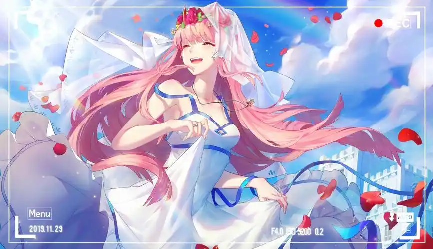 darlinginthefranxx002zerotwo婚纱4k动漫壁纸