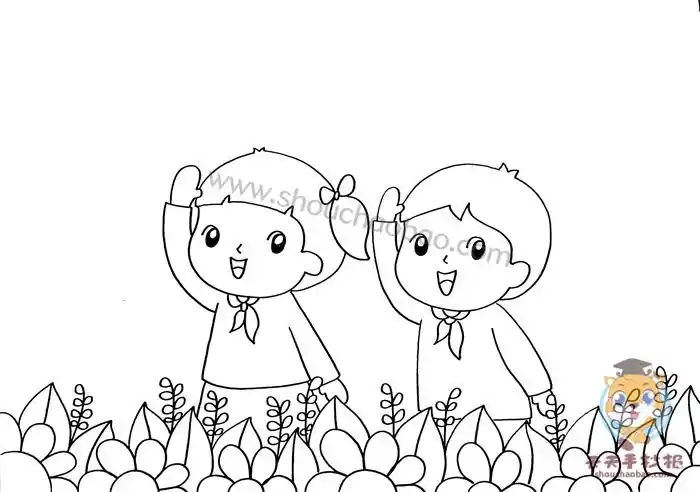 简单好看的爱国儿童画教程