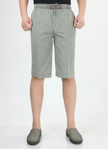 中老年亚麻七分裤男夏季薄款中年男士棉麻休闲短裤子宽松高腰短裤