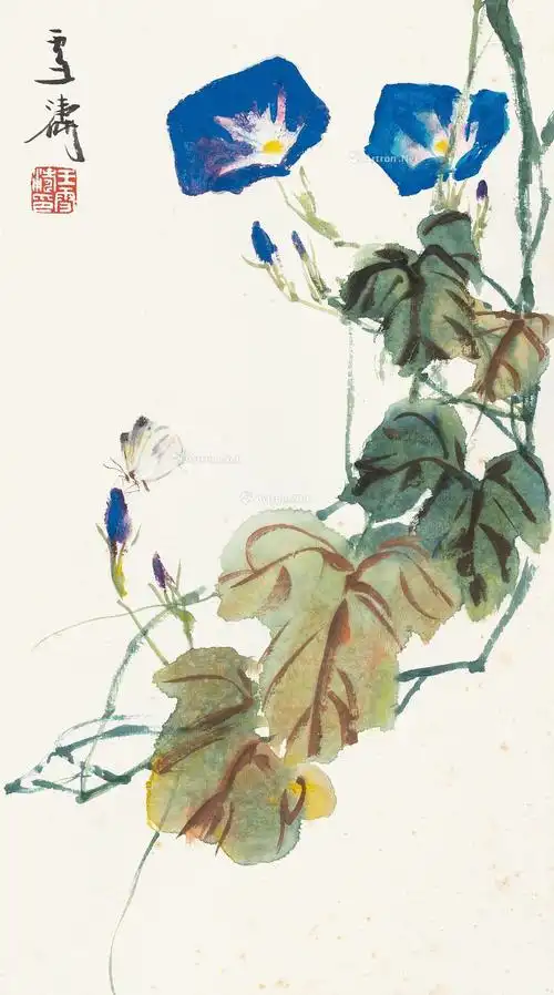 0374 牵牛花 立轴 纸本