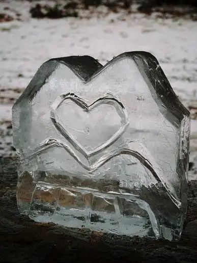 以心脏为主题的冰块装饰(heart-themed ice block decor)