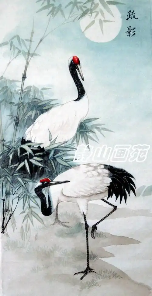 鹤的图片大全国画 鹤的国画图片大全大图