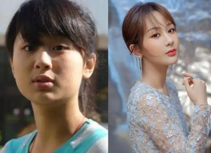 看她出道前后的对比照,差别也太大了