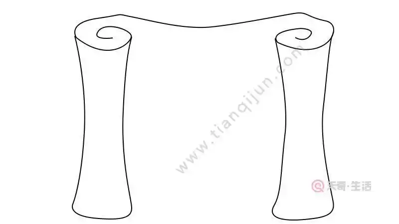 画画法竖式书卷的简笔画竖书卷边框简笔画古代卷轴简笔画竖着的手抄报