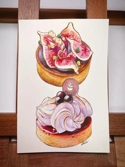 手绘水彩美食插画画过就等于吃过附线稿